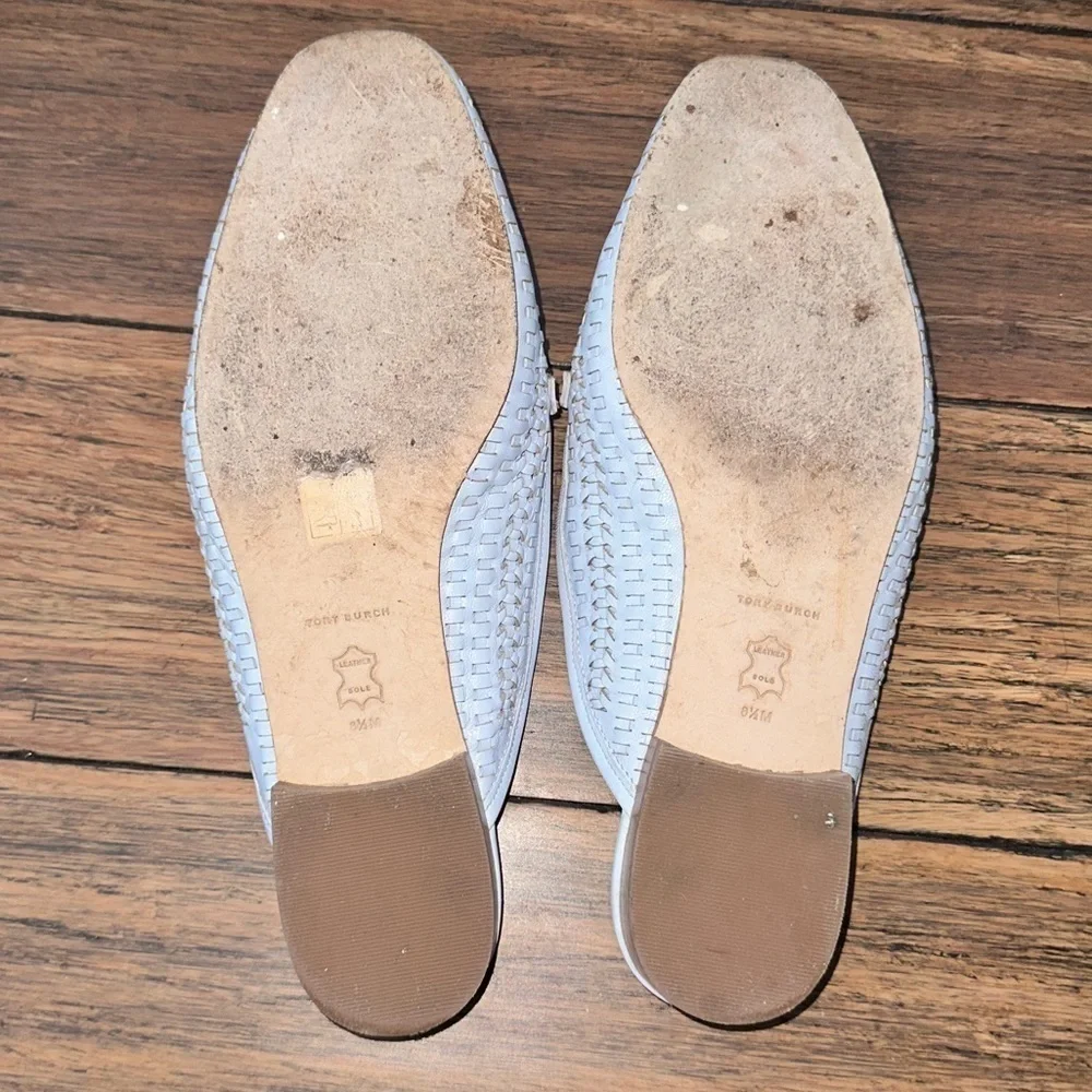 Tory Burch✨Mules Horsebit loafers RARE woven leather clogs slippers